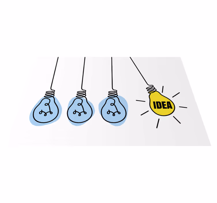 Alfombra vinílica frase idea con bombillas - TenVinilo