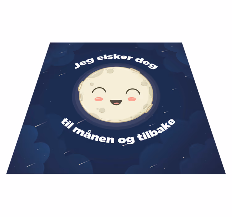 Alfombra vinílica frase te amo hasta la luna - TenVinilo