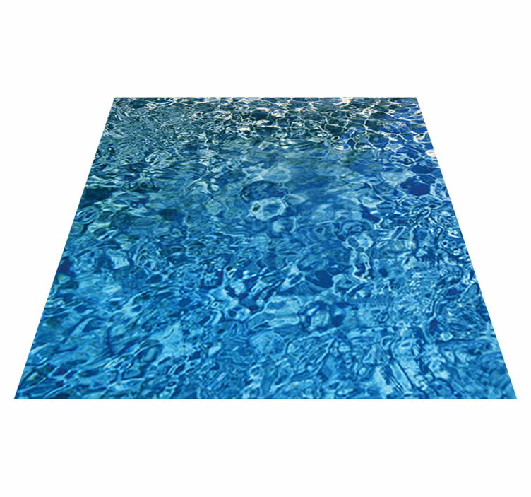Alfombra vinílica imitación agua realista azul - TenVinilo