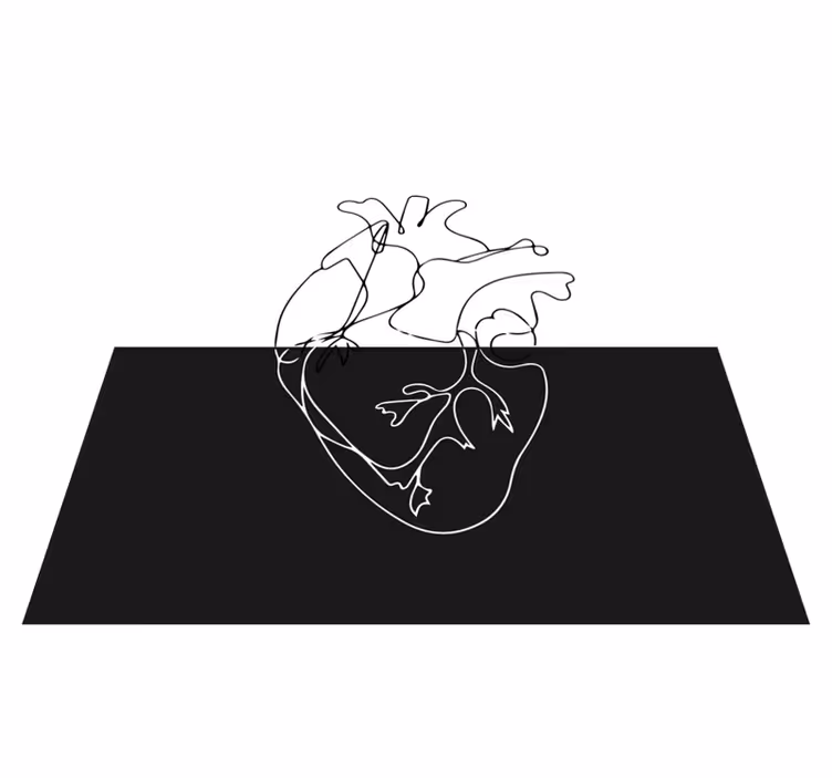 Alfombra de vinilo geométrica corazón geométrico lineal - TenVinilo