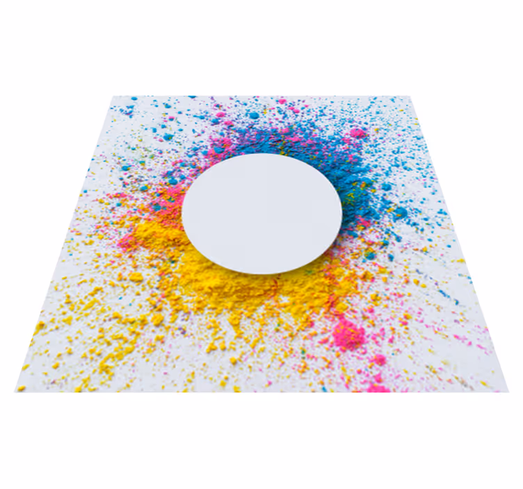 Alfombra de vinilo geométrica salpicadura circular - TenVinilo