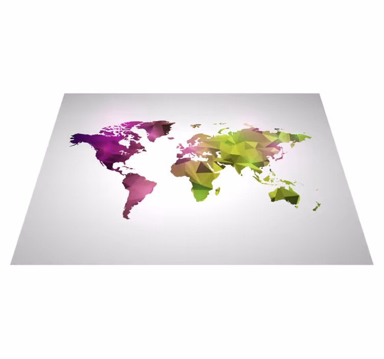 Alfombra de vinilo geométrica mapa mundial geométrico - TenVinilo