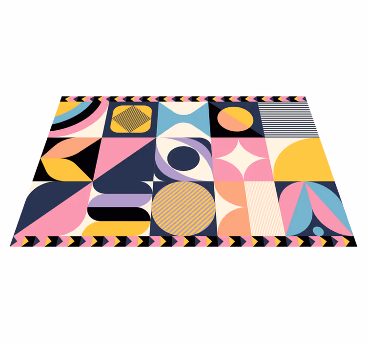 Alfombra de vinilo geométrica arte geométrico multi figuras - TenVinilo