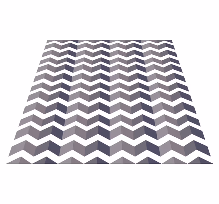 Alfombra de vinilo geométrica zig zag blanco y negro - TenVinilo