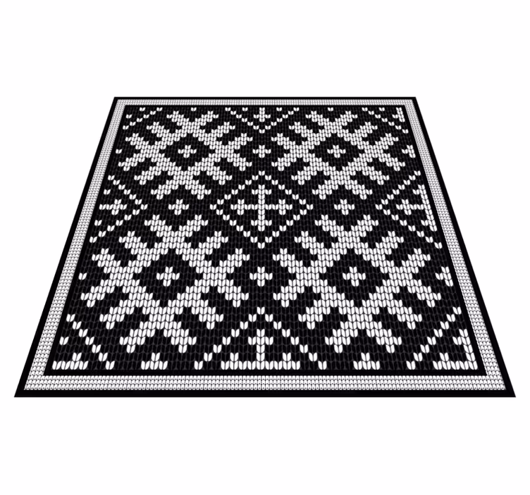 Alfombra de vinilo geométrica cuadrados encadenados vikingos - TenVinilo