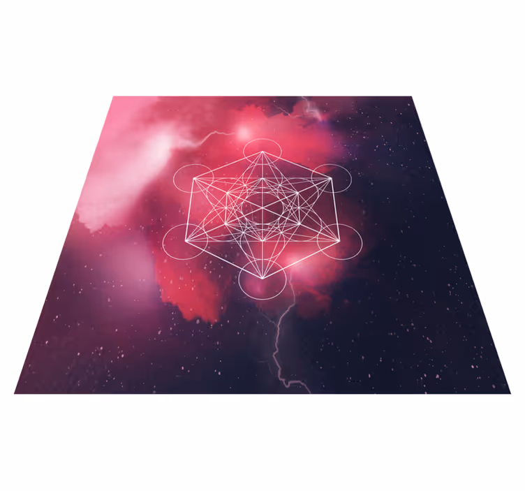 Alfombra de vinilo geométrica símbolo metatrón - TenVinilo