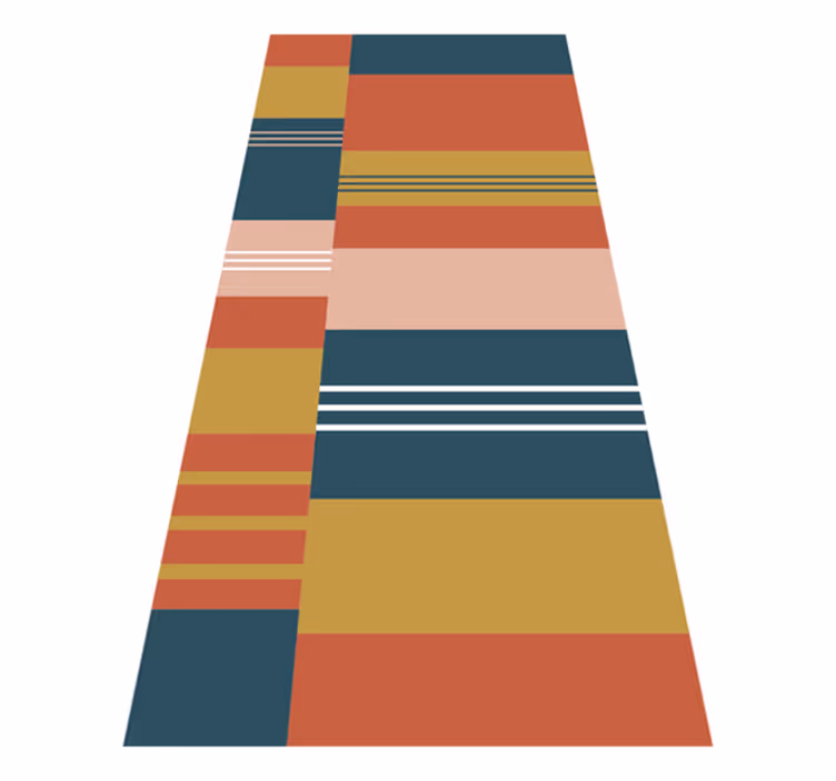 Alfombra de vinilo geométrica líneas de bloques abstractos - TenVinilo