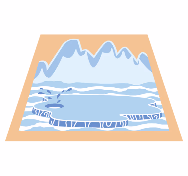 Alfombra de vinilo infantil montañas de hielo azul - TenVinilo