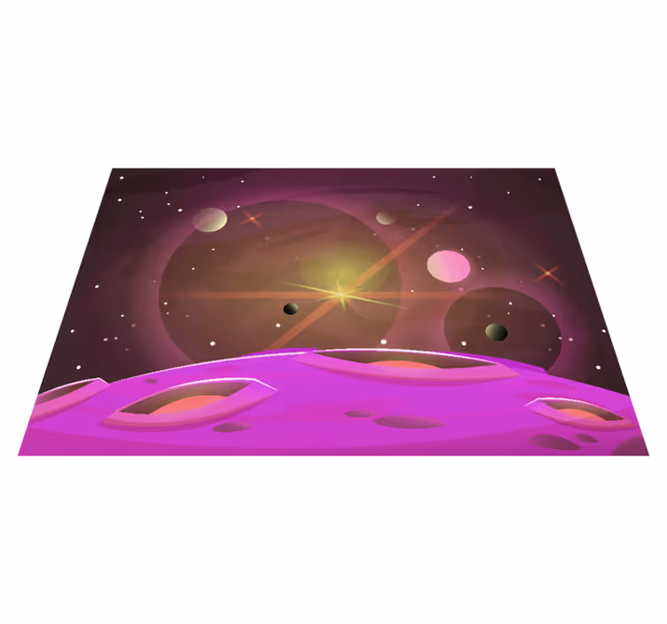 Alfombra de vinilo infantil visiones futuristas del espacio - TenVinilo
