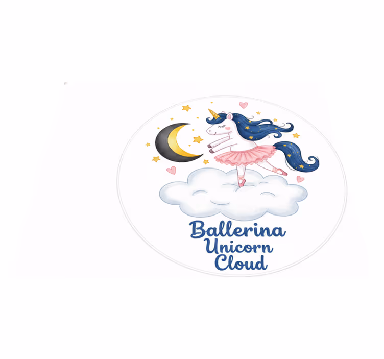Alfombra de vinilo infantil unicornio bailarina en nube - TenVinilo