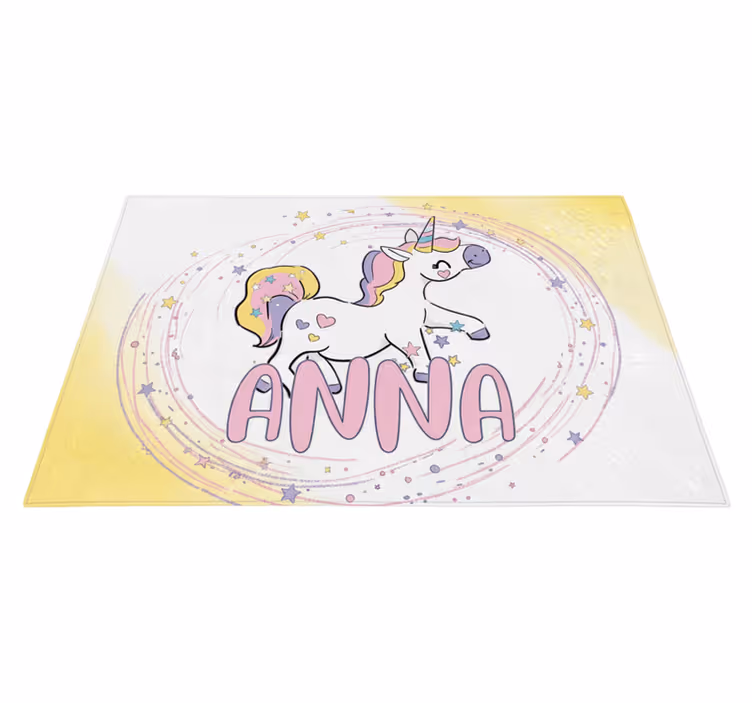 Alfombra de vinilo infantil diseño de unicornio mágico - TenVinilo