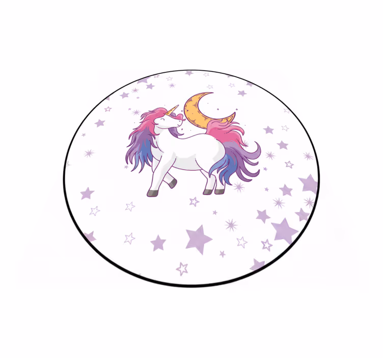 Alfombra de vinilo infantil unicornio y luna - TenVinilo