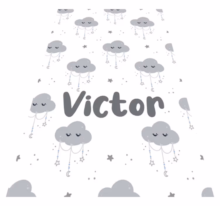Alfombra de vinilo infantil patrón gris personalizado - TenVinilo