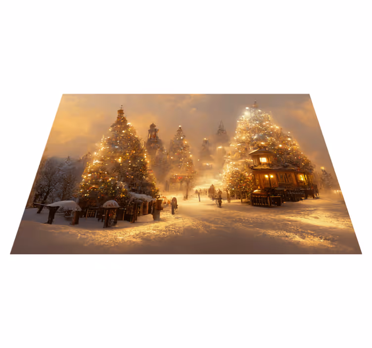 Alfombra vinílica navidad país invernal - TenVinilo