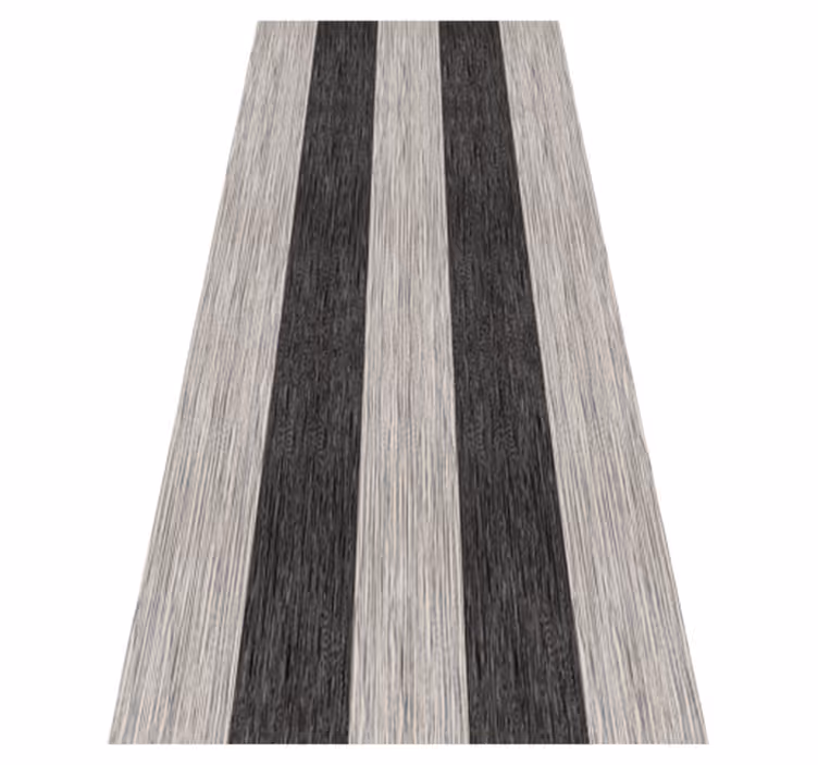 Alfombra vinílica pasillo efecto madera blanco y negro - TenVinilo