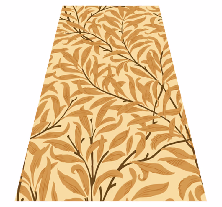 Alfombra vinílica beige con estampado de hojas botánicas - TenVinilo