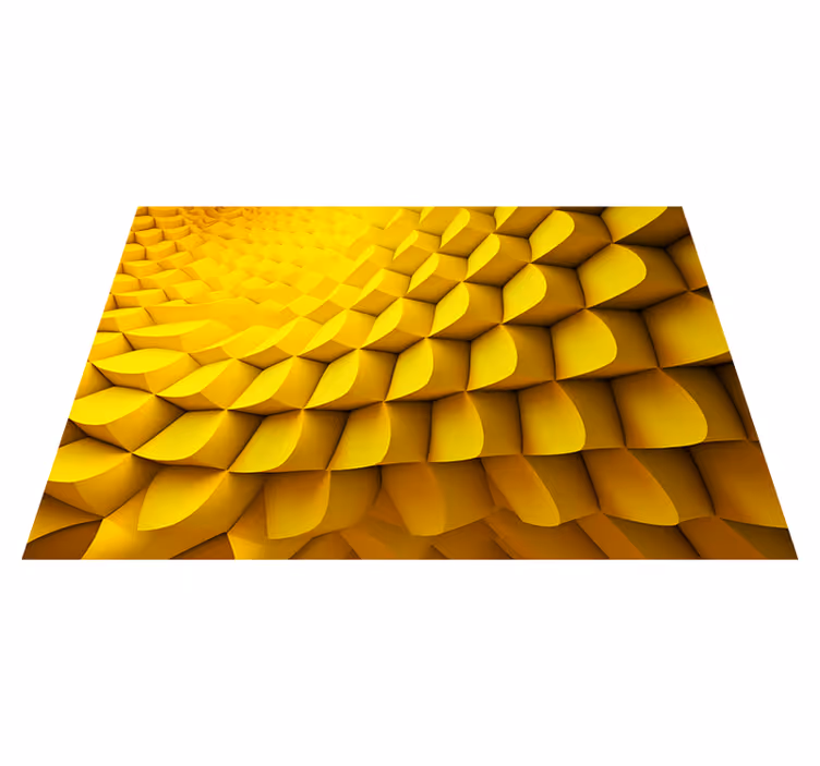 Alfombra vinílica amarilla geometría futurista - TenVinilo