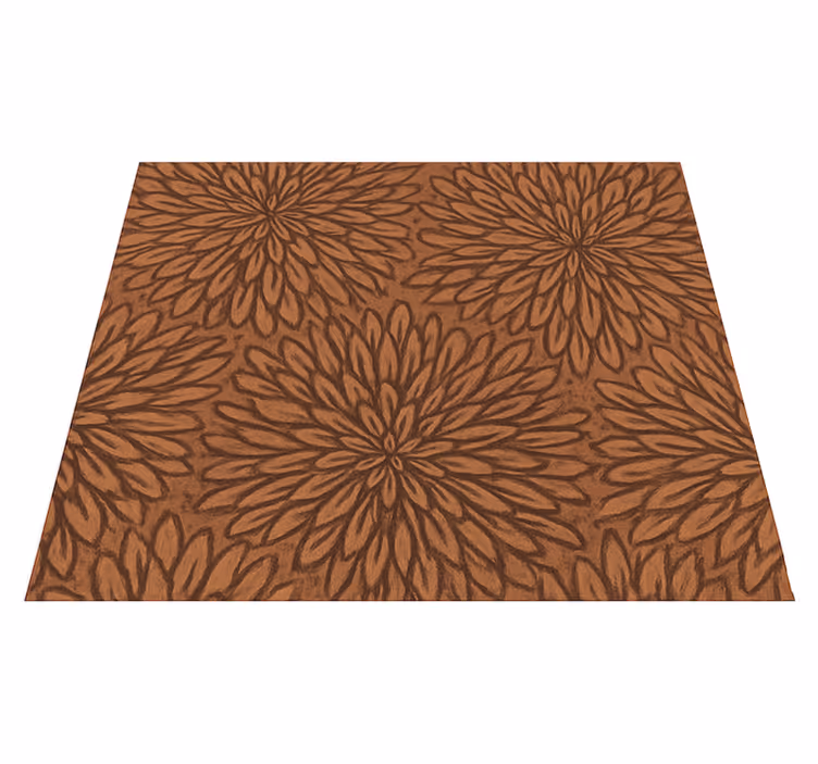 Alfombra vinílica marrón estallido de coral moderno - TenVinilo