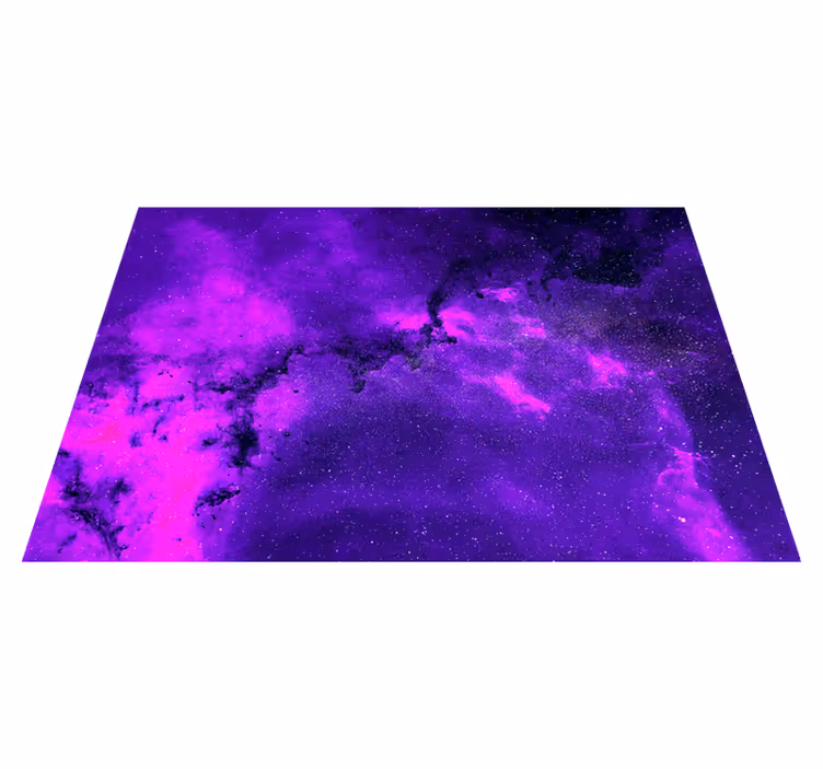 Alfombra vinílica morada nebulosa cósmica - TenVinilo