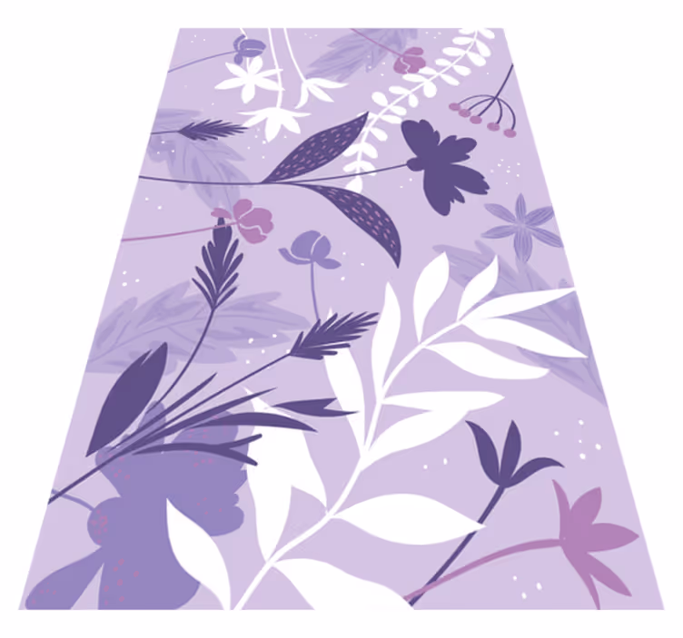 Alfombra vinílica morada flores moradas - TenVinilo