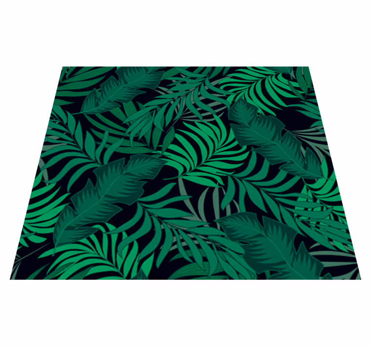 Alfombra vinílica verde papel pintado de selva - TenVinilo