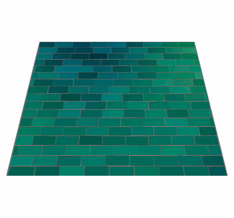 Alfombra vinílica verde textura de azulejos verdes - TenVinilo