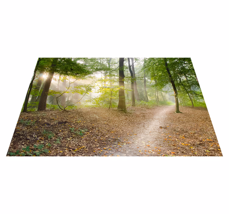 Alfombra vinílica verde sendero de bosque serenity - TenVinilo