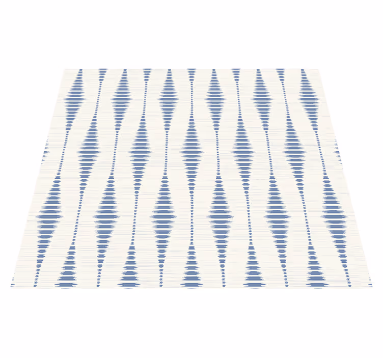 Alfombra vinílica exterior rabaul ikat azul y beige - TenVinilo