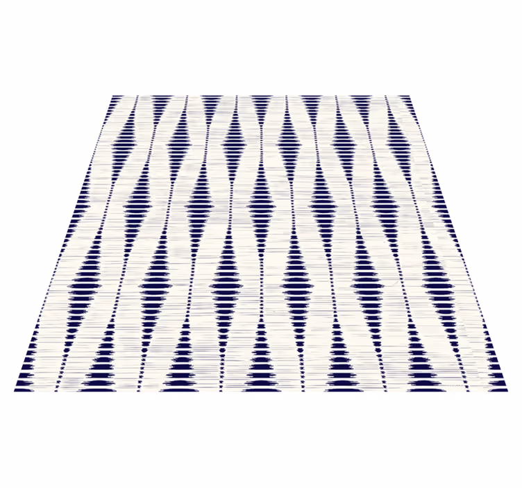 Alfombra vinílica exterior azul marino ikat - TenVinilo