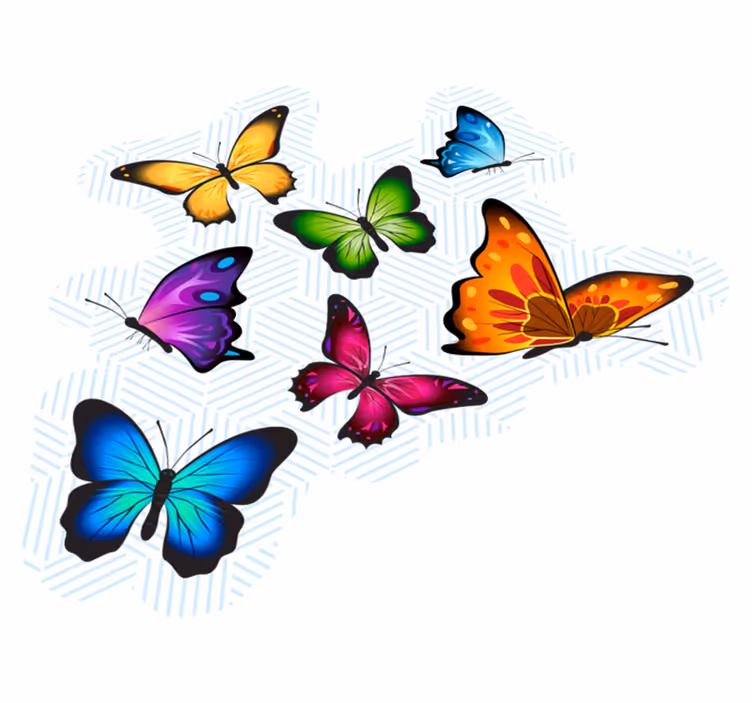 Alfombra vinílica animales colección de mariposas coloridas - TenVinilo