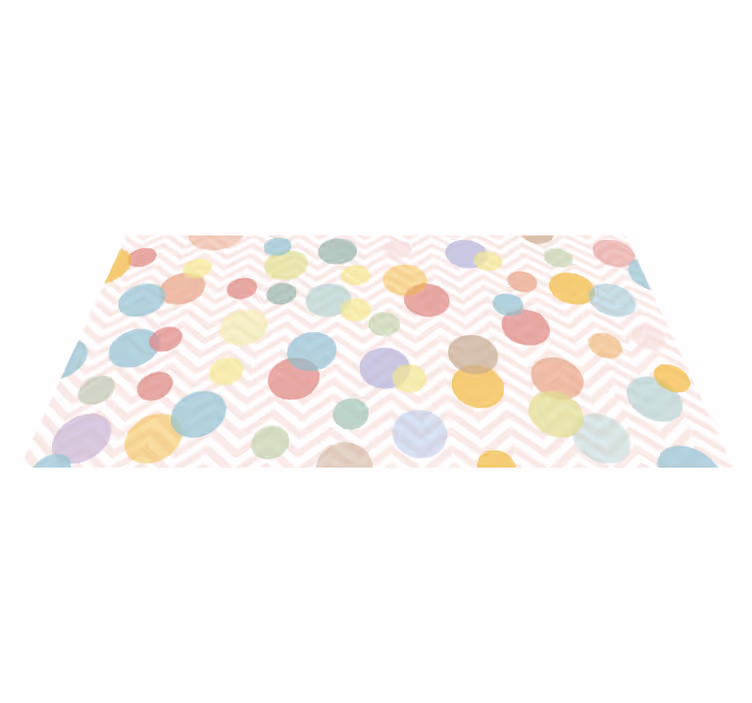 Alfombra de vinilo infantil chevron de lunares de colores - TenVinilo