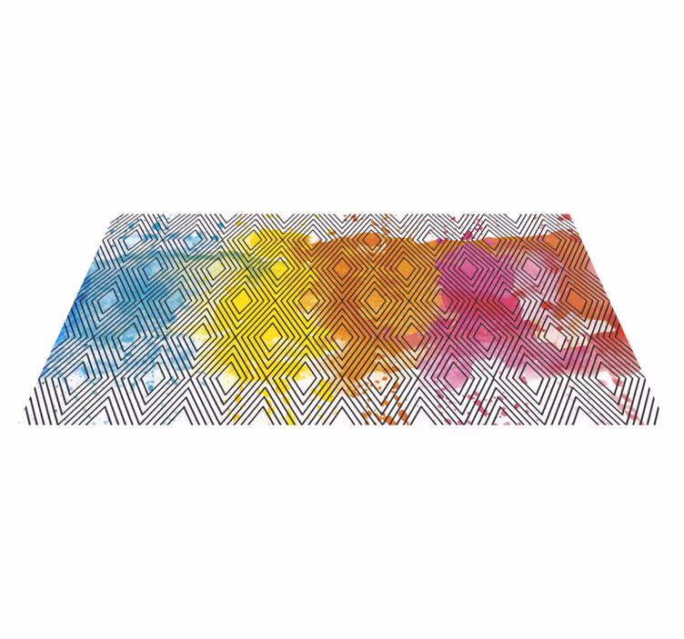 Alfombras vinílicas modernas patrón geométrico multicolor - TenVinilo