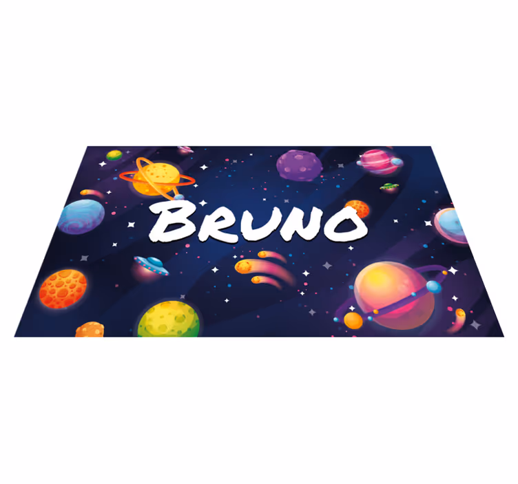 Alfombra vinílica infantil diseño personalizable espacial - TenVinilo