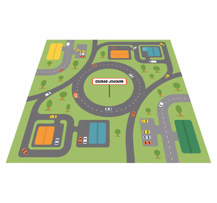 Alfombra carreteras ciudad con nombre - TenVinilo