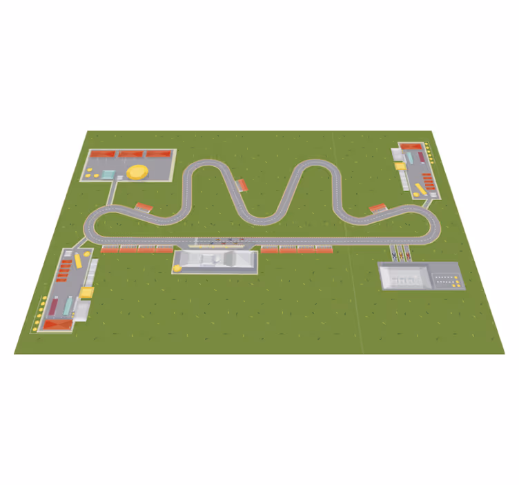 Alfombra vinílica carretera mapa de carreteras lúdico - TenVinilo