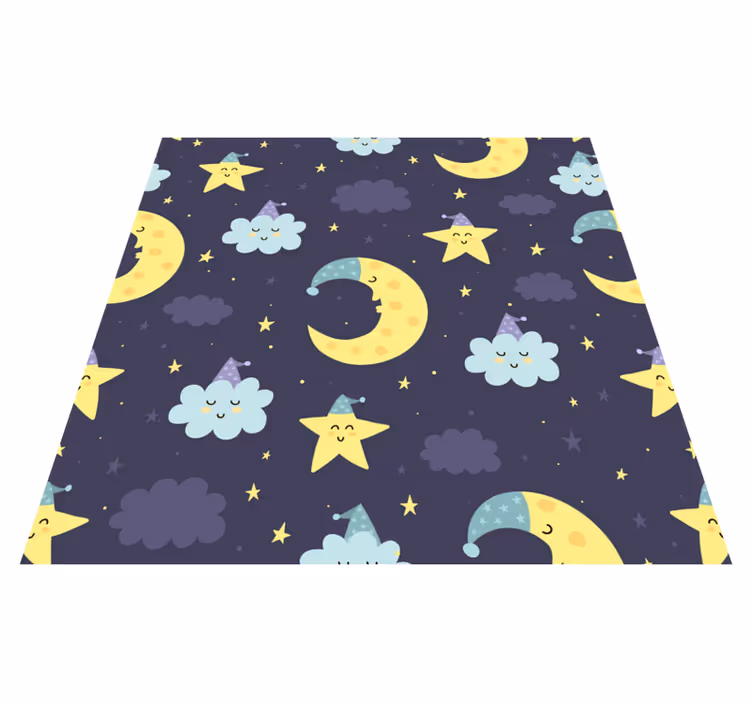 Alfomobra vinílica infantil luna y estrellas - TenVinilo