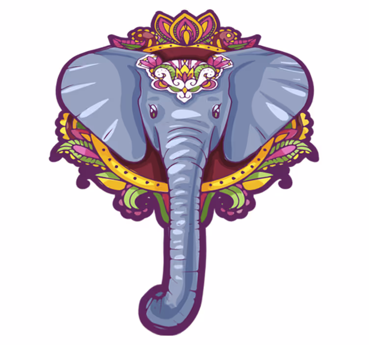 Alfombra vinílica elefante con mandalas - TenVinilo