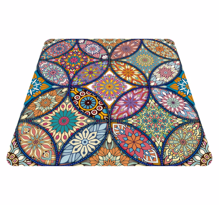 Alfombras vinílica cuadrada de mandalas a todo color - TenVinilo