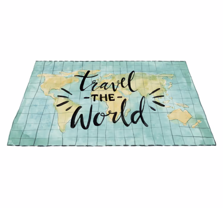 Alfombra de vinilo mapamundi viajar el mundo - TenVinilo