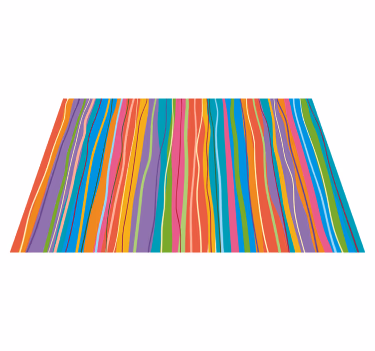 Alfombra vinílica moderna rayas coloridas - TenVinilo