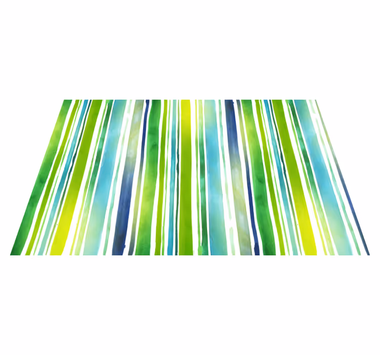 Alfombra vinílica rayas acuarela verde y azul - TenVinilo