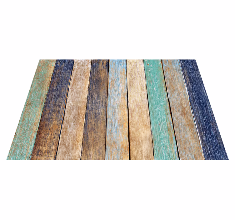 Alfombra vinílica madera tablones azul pastel - TenVinilo