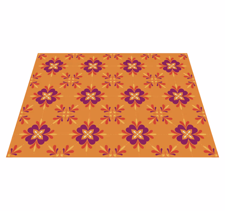 Alfombra vinílica flores superposición con estampado floral - TenVinilo