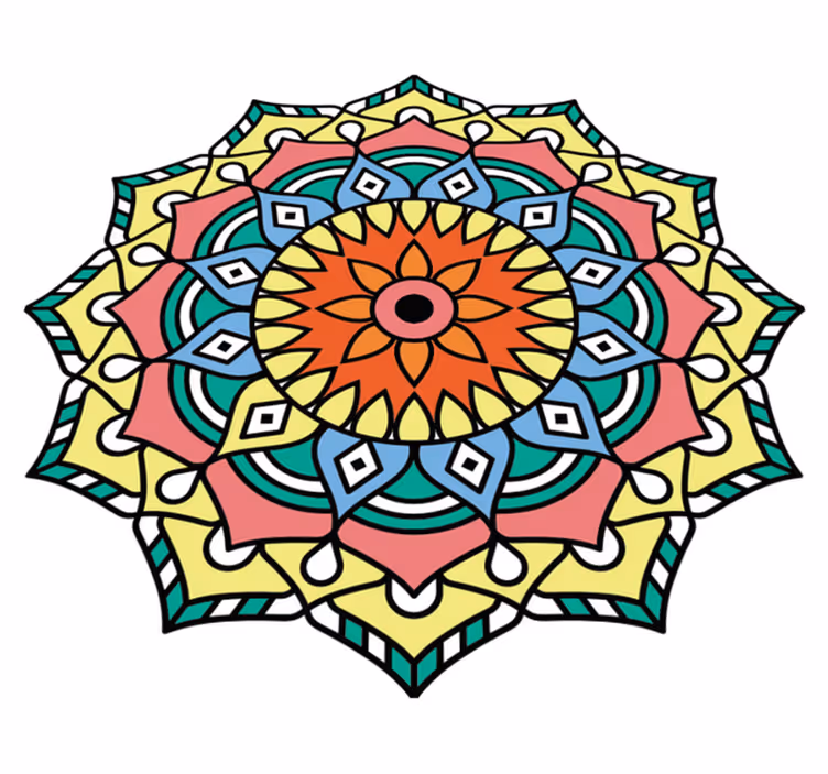 Alfombra vinílica con forma de flor colorida - TenVinilo