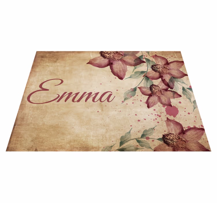 Alfombra vinílica personalizable florales personalizados - TenVinilo