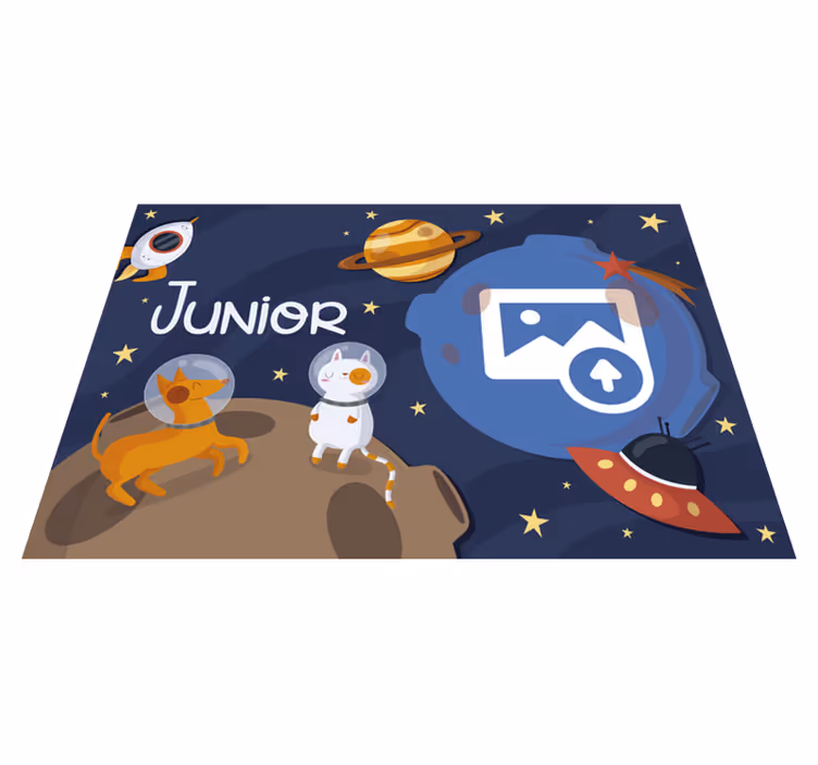 Alfombra vinílica del espacio con nombre - TenVinilo
