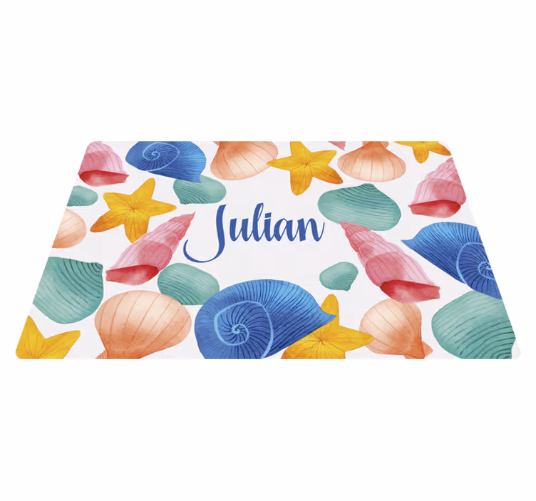 Alfombra vinílica personalizable personalización de conchas - TenVinilo