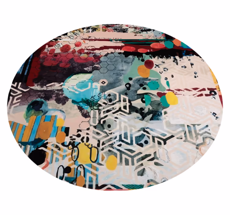 Alfombra vinílica salón motivo de salpicadura abstracta - TenVinilo