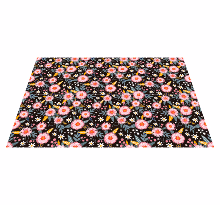 Alfombra vinílica flores detalle de motivo floral - TenVinilo