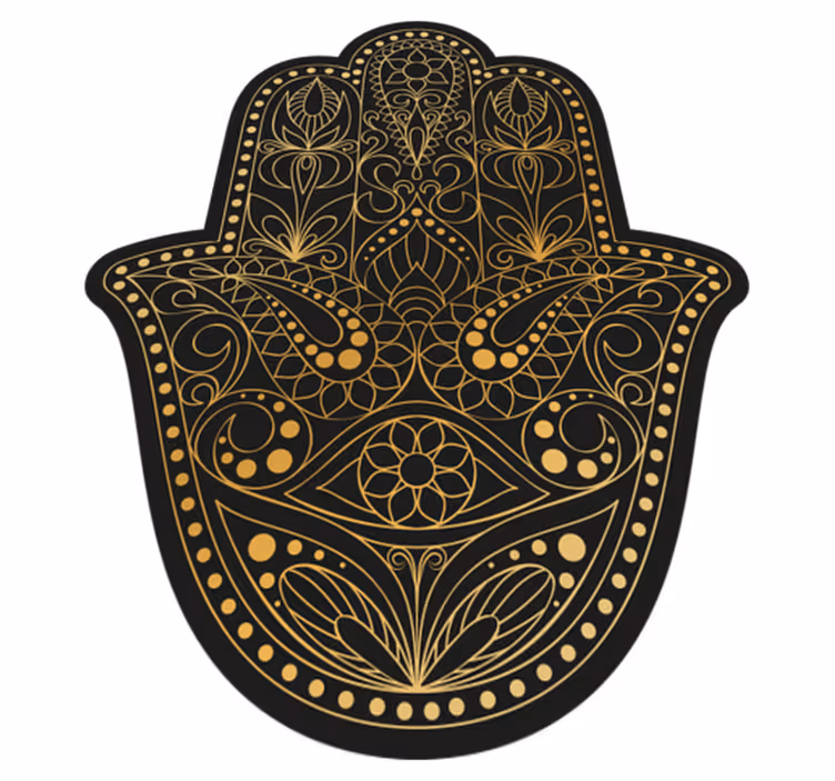 Alfombra vinílica mandala hamsa ornamental - TenVinilo